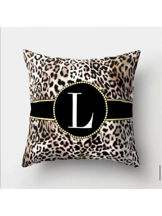 Other - New Leopard L Monogram Throw Pillow Case